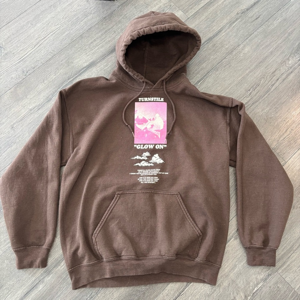 Turnstile Band ‘Glow On’ Tour Punk Hoodie Sweatshirt Large Size Adult M